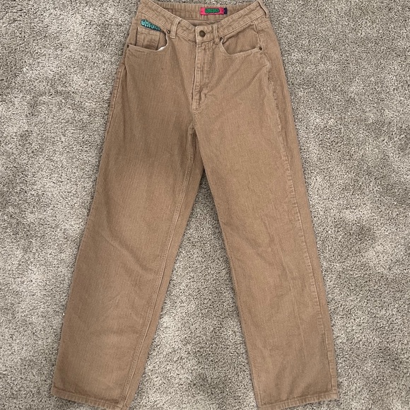 Baggy Empyre Tori 90s Khaki Corduroy Skate Pants women’s size 1 - Picture 1 of 4